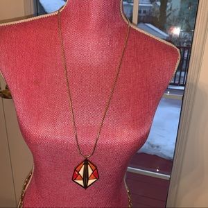 Signed Metaphor Gold Tone Necklace NWT Vintage Adjustable Statement Piece